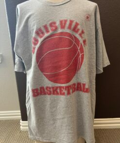 Vintage 90's Converse Louisville Cardinals Basketball Grey T Shirt Size