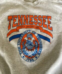 Vintage 90s Grey Tennessee Volunteers Sweatshirt Crewneck Hoodie Gifts For Fans