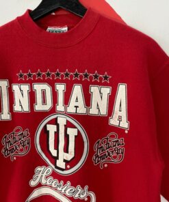 Vintage 90s Indiana University Sweatshirt Indiana Crewneck University Indiana Hoosiers Sweater Indiana Hoosiers Print Logo Red