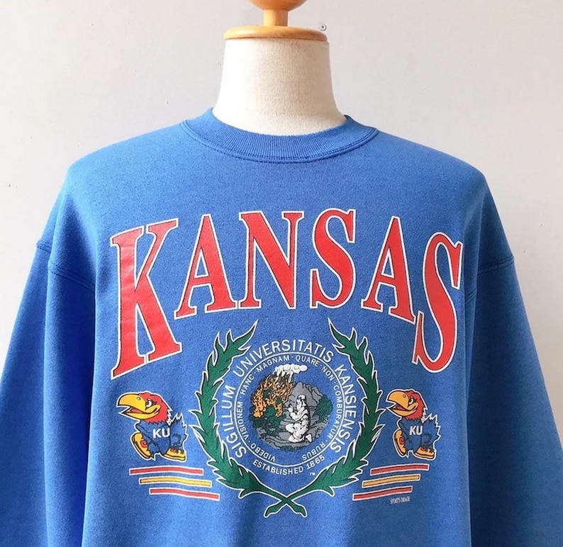 Vintage 90s Kansas University Jayhawks Sweatshirt, Vintage 90s Shirt, Gift for Her, Gift for Her