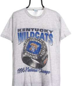 Vintage 90s Kentucky Wildcats Champions Grey Graphic TShirt