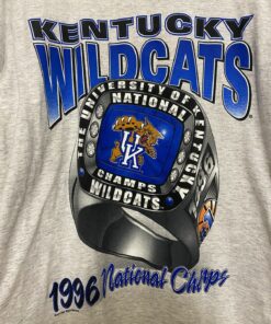 Vintage 90s Kentucky Wildcats Champions Grey Graphic TShirt