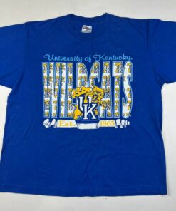 Vintage 90s Kentucky Wildcats Sweatshirt Kentucky Wildcats Crewneck Kentucky Sweater Pullover University Kentucky Print Logo Blue Medium