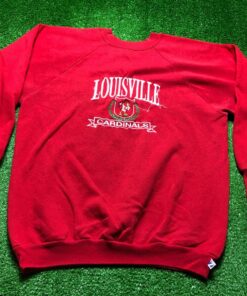 Vintage 90s Logo 7 Louisville Cardinals Embroidered Men's Sweat Shirt