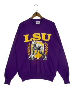 Vintage 90s Louisiana State Football Sweatshirt Crewneck Big Logo Lightweight Pullover Jumper