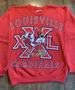 Vintage 90s Louisville Cardinals Big Logo Graphic Crewneck Sweatshirt
