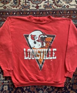 Vintage 90s Louisville Cardinals Crewneck Sweatshirt University Football Fan Shirt Gifts for NCAA Fans