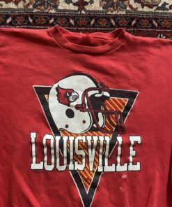 Vintage 90s Louisville Cardinals Crewneck Sweatshirt University Football Fan Shirt Gifts for NCAA Fans