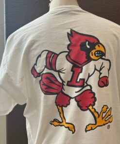 Vintage 90's Louisville Cardinals White T Shirt University Football Fan Shirt Gifts for NCAA Fans