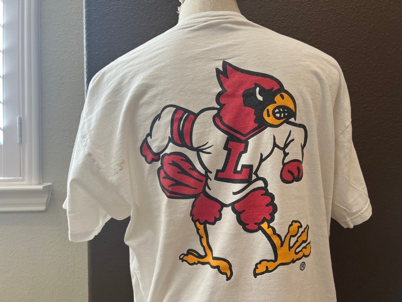 Vintage 90's Louisville Cardinals White T Shirt University Football Fan Shirt Gifts for NCAA Fans