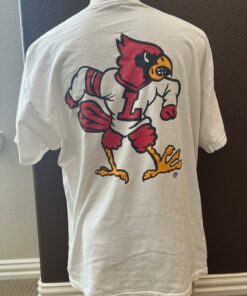 Vintage 90's Louisville Cardinals White T Shirt University Football Fan Shirt Gifts for NCAA Fans