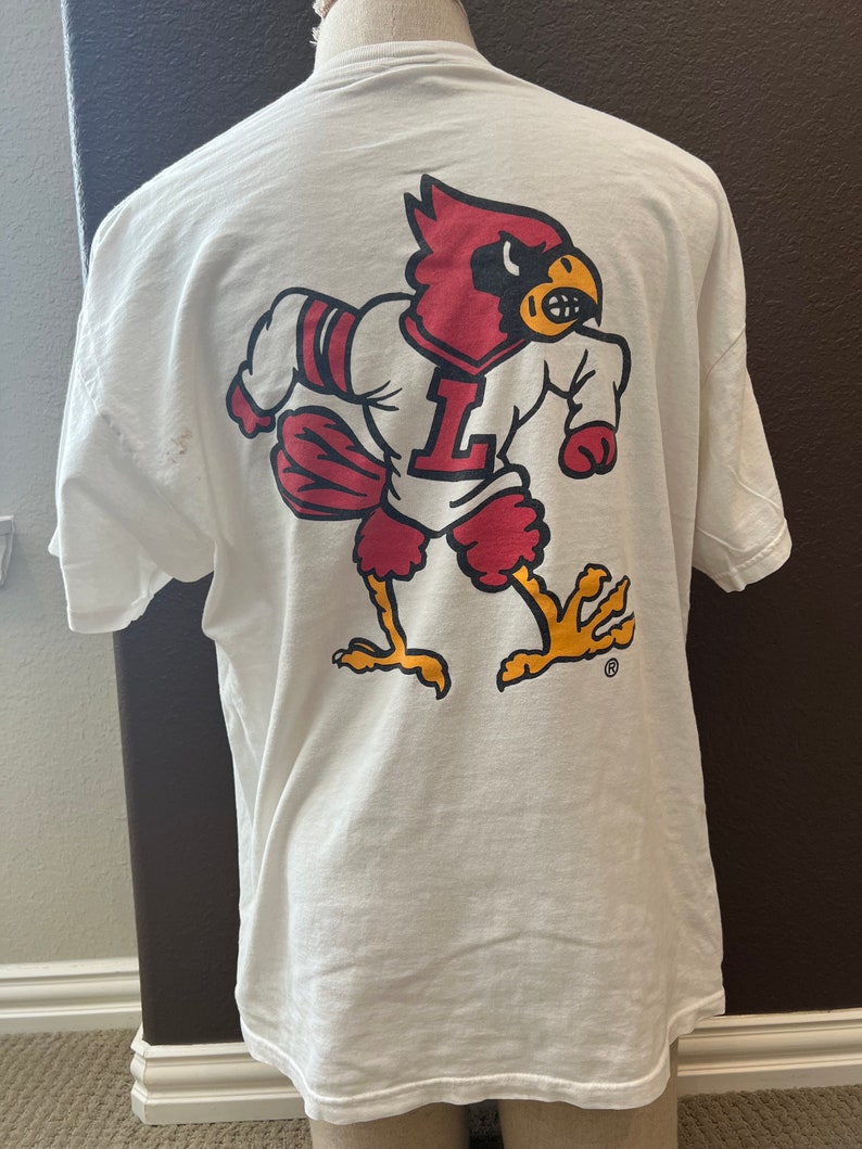 Vintage 90's Louisville Cardinals White T Shirt University Football Fan Shirt Gifts for NCAA Fans
