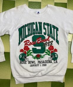 Vintage 90’s Michigan State Spartans 1988 Rose Bowl Sweatshirt, Michigan State Spartans Football Sweatshirt, Michigan State Spartans Shirt