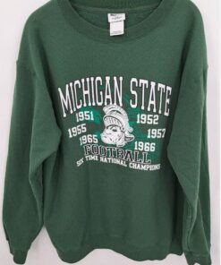 Vintage 90’s Michigan State Spartans Sweatshirt, Michigan State Spartans Football Six National Champions Sweatshirt
