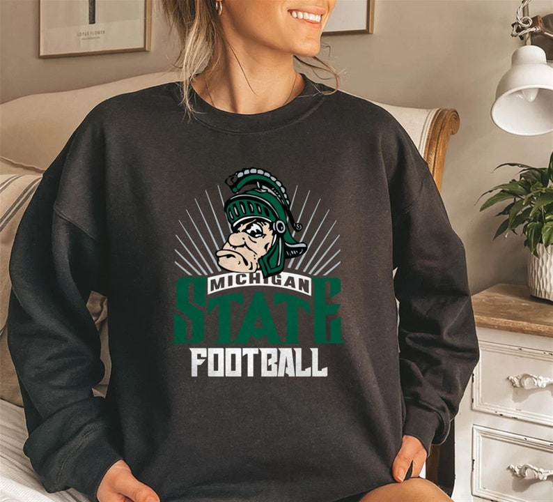 Vintage 90s Michigan State Sweatshirt, Michigan State Sweatshirt Hoodie Shirt