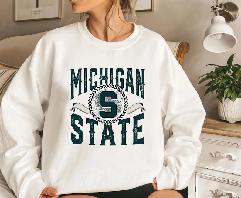 Vintage 90s Michigan State Sweatshirt, Michigan university Hoodie Shirt