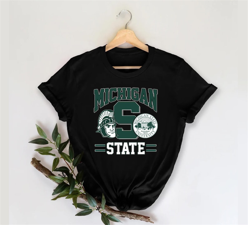 Vintage 90s Michigan State University Spartans Sweatshirt Hoodie Shirt, Gift For Her, Gift For Him