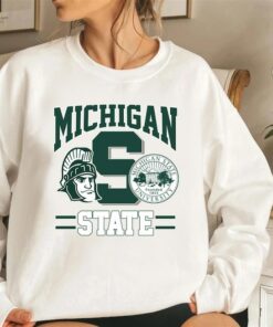 Vintage 90s Michigan State University Spartans Sweatshirt Hoodie Shirt and Mug, Gift For Her, Gift For Him