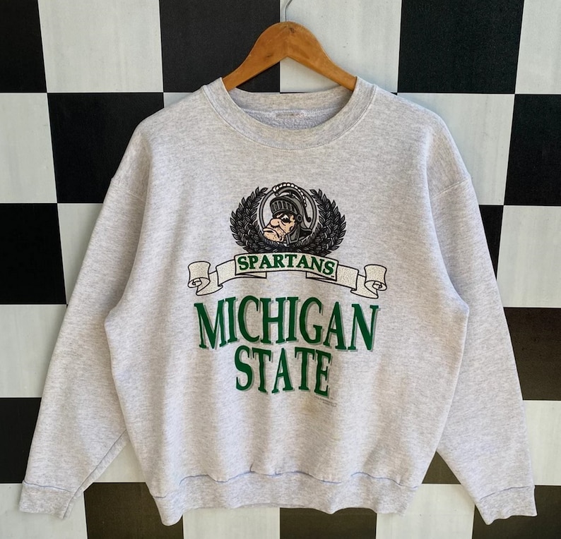 Vintage 90s Michigan State University Sweatshirt, Michigan State Sweater, Vintage 90s Shirt, Gift For Her, Gift For Him, Michigan State Shirt