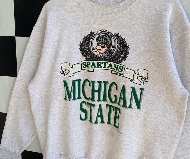 Vintage 90s Michigan State University Sweatshirt, Michigan State Sweater, Vintage 90s Shirt, Gift For Her, Gift For Him, Michigan State Shirt
