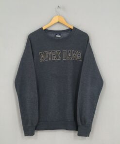 Vintage 90s Notre Dame University Pullover Gray Notre Dame Irish Sweater Irish Football