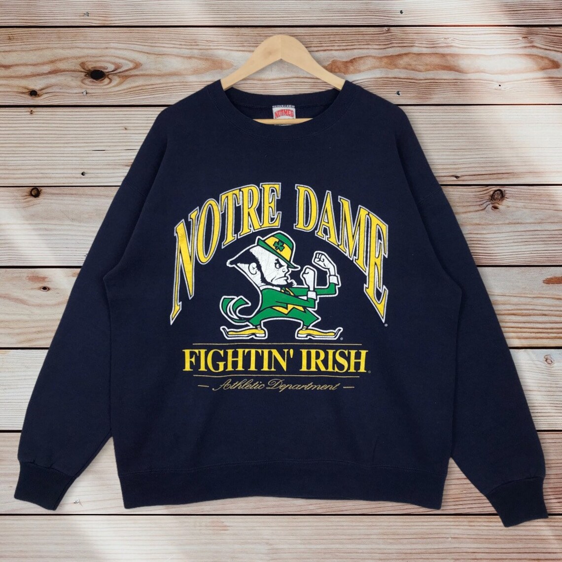 Vintage 90’s Nutmeg Notre Dame University Crewneck Sweatshirt