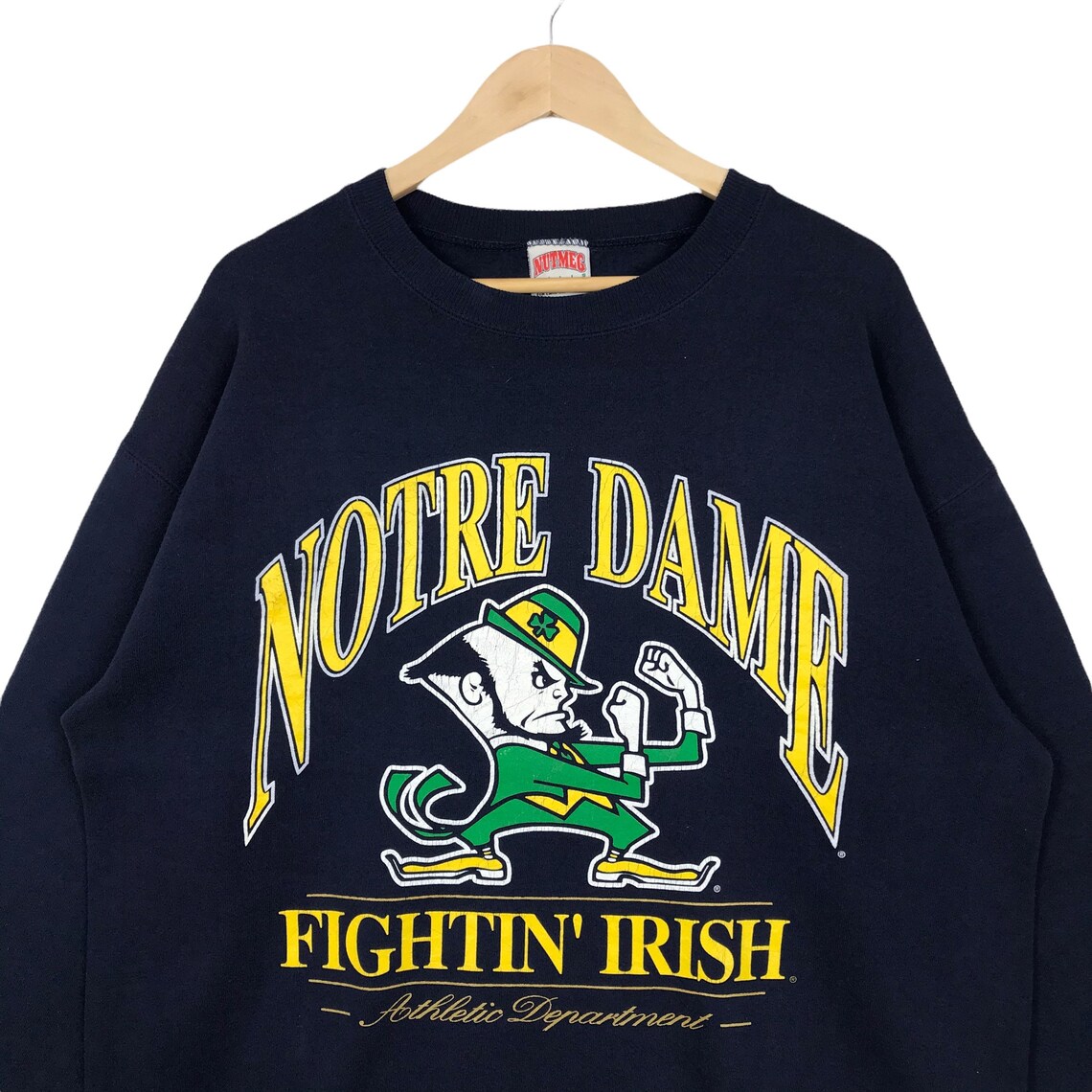 Vintage 90’s Nutmeg Notre Dame University Crewneck Sweatshirt