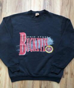 Vintage 90s Ohio State Buckeyes Black Crewneck Sweatshirt, Vintage Shirt, T shirt, Hoodie