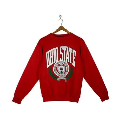 Vintage 90s Style Ohio State University Buckeyes NCAA Pullover Crewneck Sweatshirt