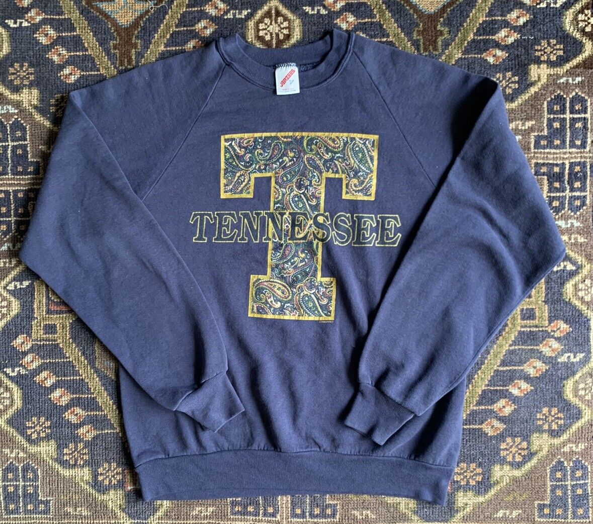 Vintage 90s Raglan Tennessee Paisley Sweatshirt Crewneck Vols Reprinted