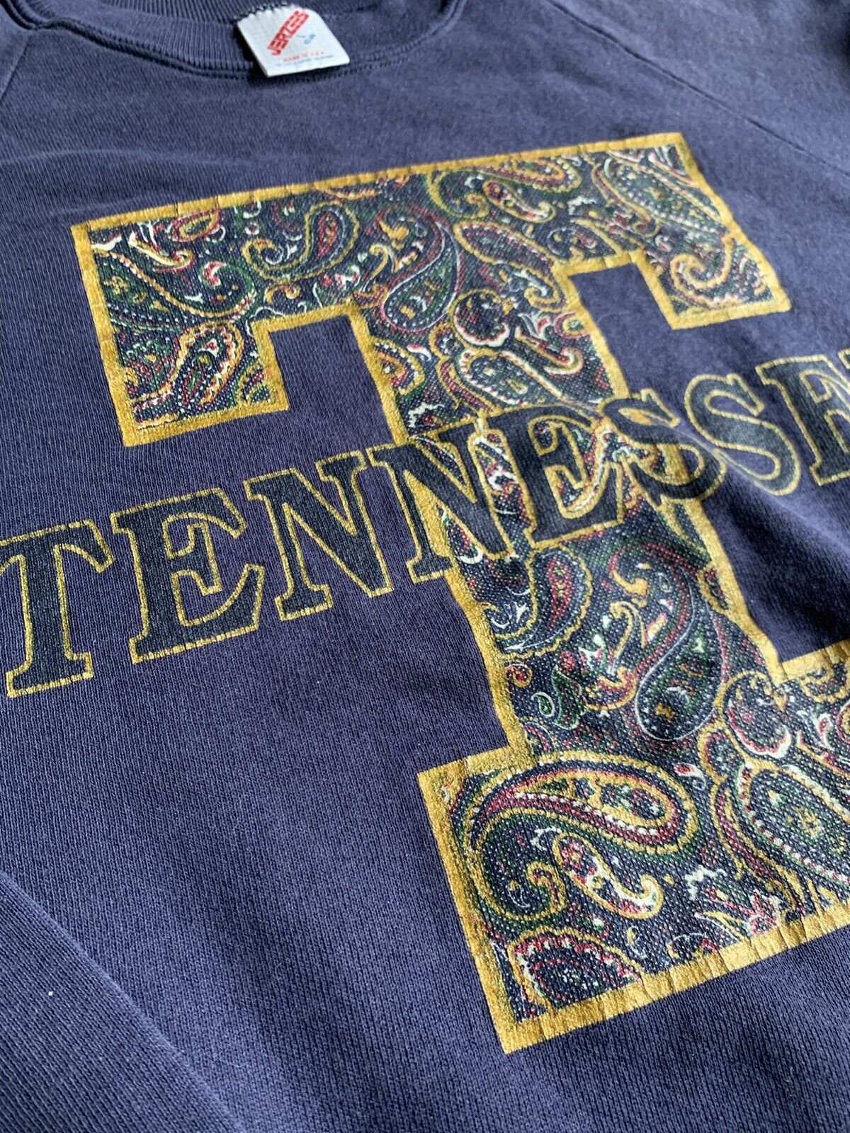 Vintage 90s Raglan Tennessee Paisley Sweatshirt Crewneck Vols Reprinted