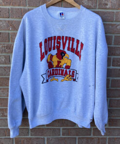 Vintage 90s Russell Athletic Louisville Cardinals Distressed Sweatshirt