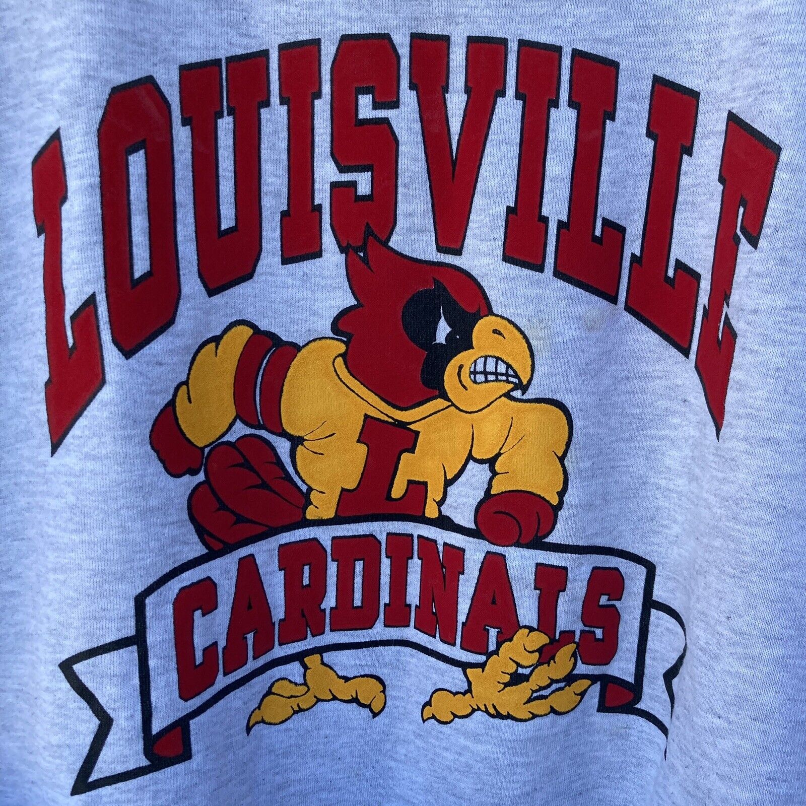 Vintage 90s Russell Athletic Louisville Cardinals Distressed Sweatshirt