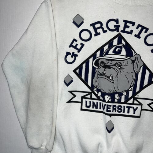 Vintage 90s Thrashed Distressed Georgetown Hoyas Sweatshirt Crewneck