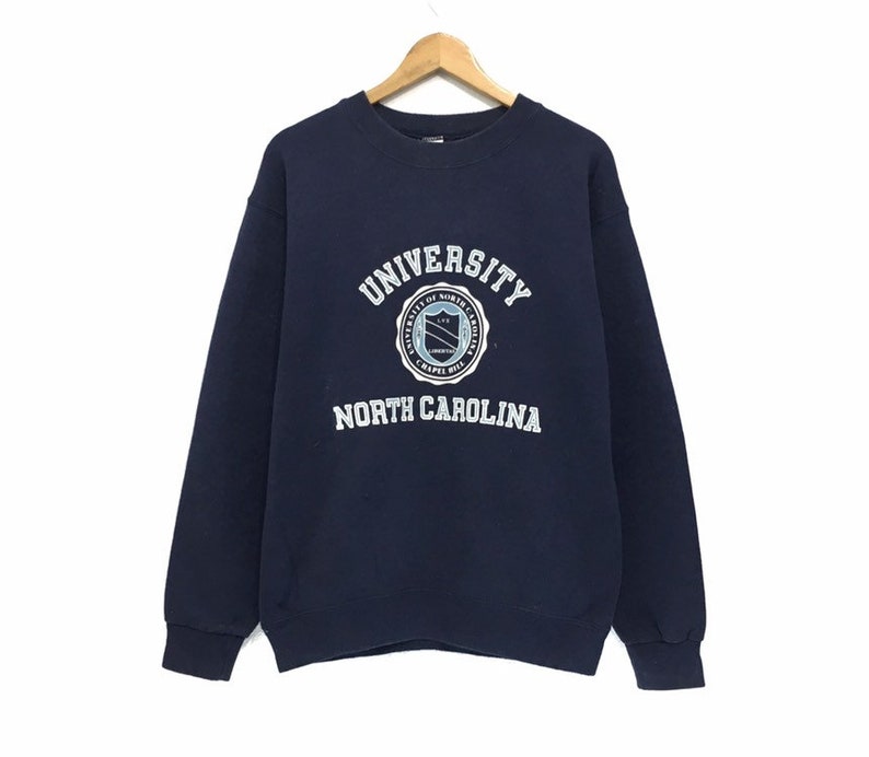 Vintage 90s University North Carolina Crewneck Sweatshirt Big Logo Spell Out Sweatshirt