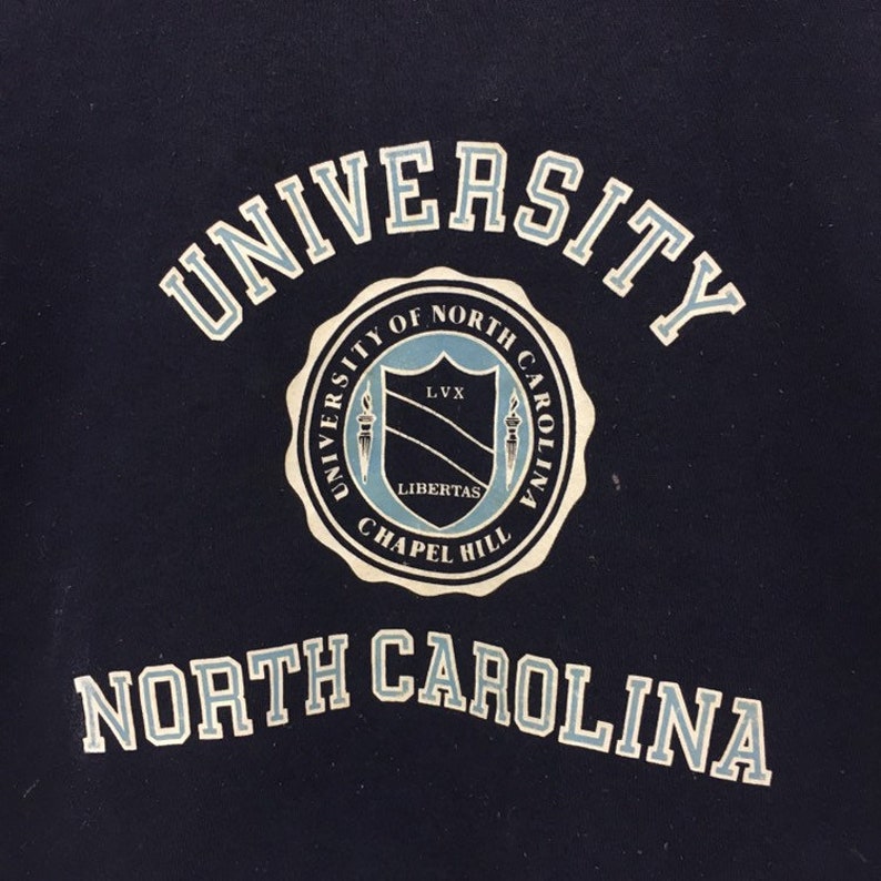 Vintage 90s University North Carolina Crewneck Sweatshirt Big Logo Spell Out Sweatshirt