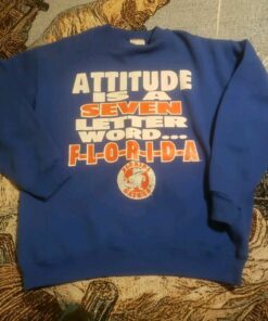 Vintage 90s University of Florida Gators Mens Sweatshirt Attitude Is A Seven Letter World F-L-O-R-I-D-A Hoodie