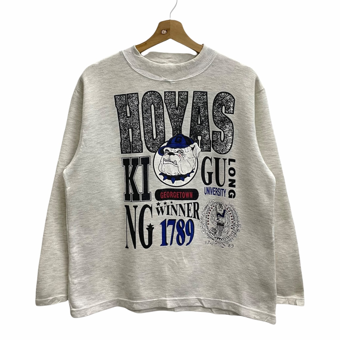 Vintage 90s University of Georgetown Hoyas Sweatshirt Basketball Bulldog Georgetown Hoyas Crewneck Sweater Pullover