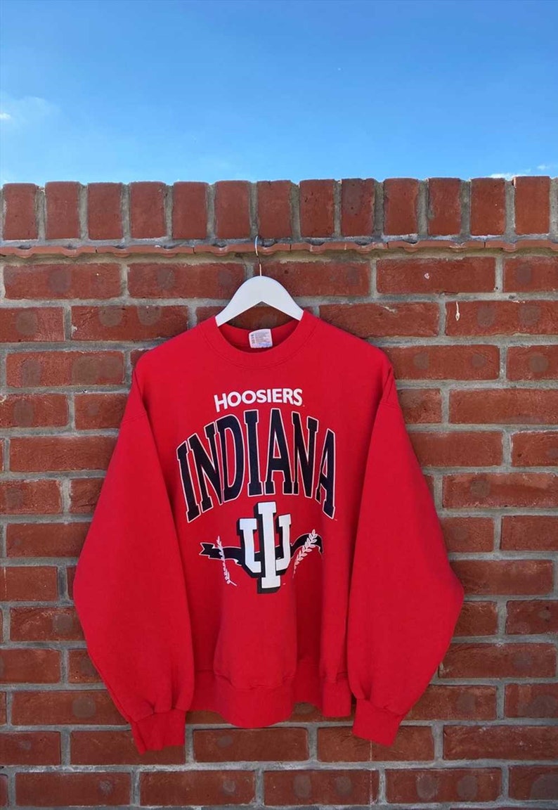 Vintage 90s University of Indiana Hoosiers Crewneck Sweatshirt, Indiana University Football Hoodie T-Shirt, Football Fan Shirt, University Football Fan Shirt