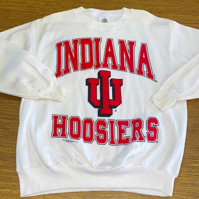 Vintage 90s University of Indiana Hoosiers Crewneck Sweatshirt, Indiana University Football Hoodie T-Shirt, University Football Fan Shirt