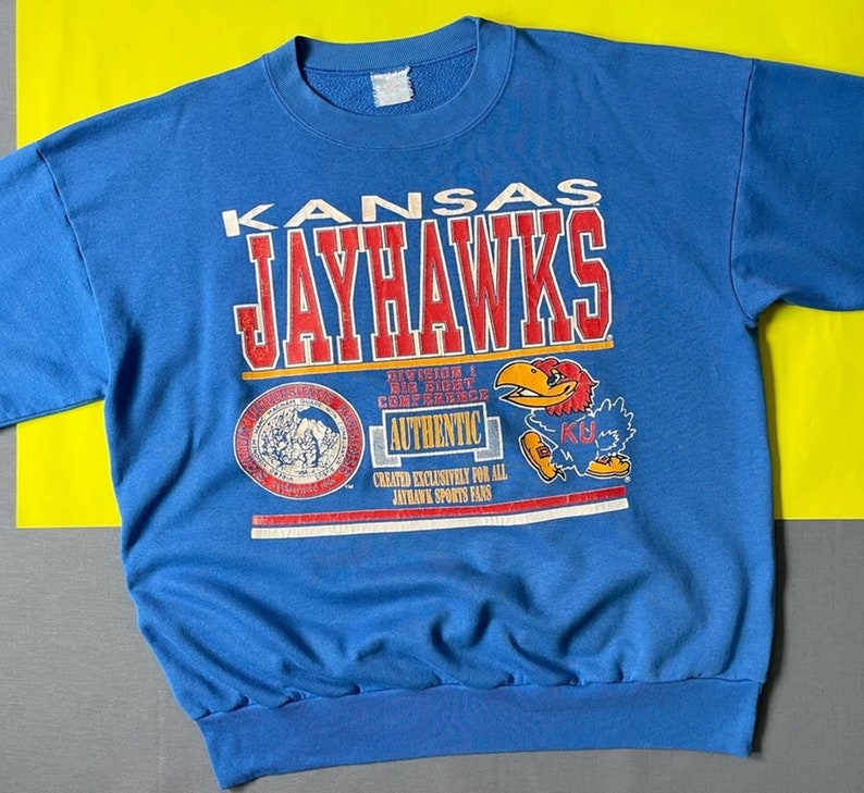 Vintage 90s University of Kansas Jayhawks Crewneck Sweatshirt, Kansas Jayhawks Shirt, Kansas Jayhawks Hoodie, Gift For Her, Gift For Him