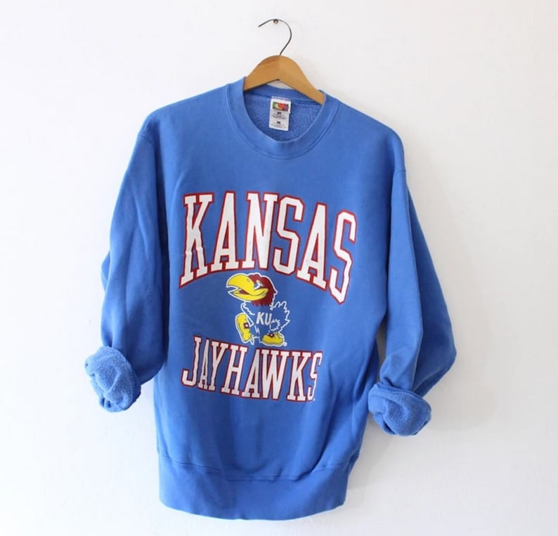 Vintage 90s University of Kansas Jayhawks Sweatshirt, Kansas Jayhawks Hoodie, Kansas Jayhawks Shirt,Gift For Her, Gift For Him