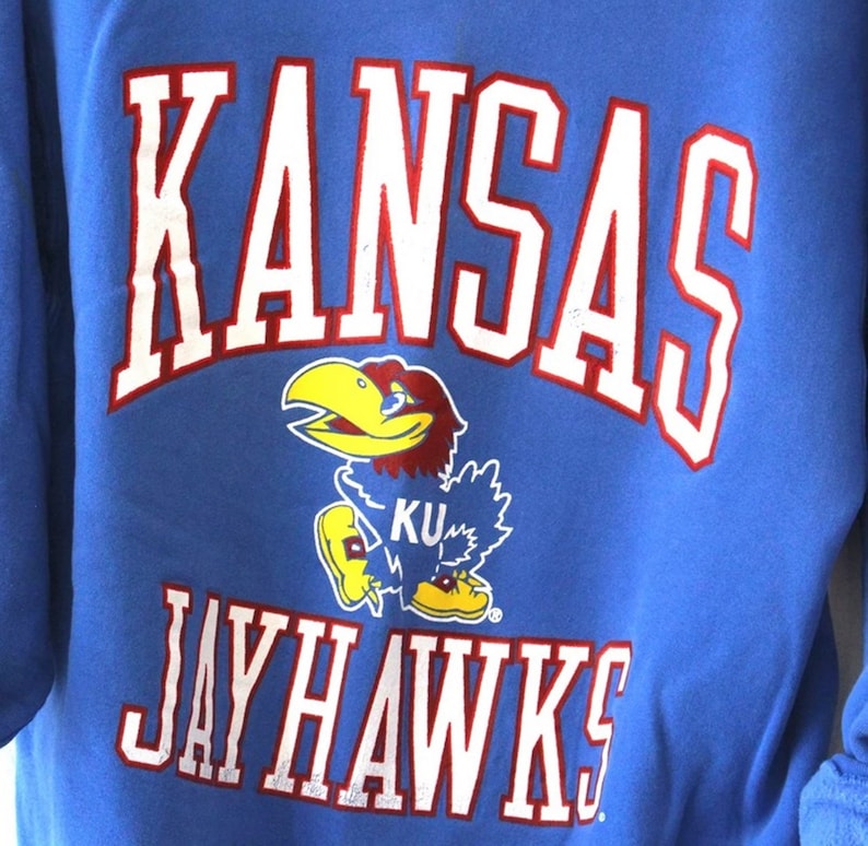 Vintage 90s University of Kansas Jayhawks Sweatshirt, Kansas Jayhawks Hoodie, Kansas Jayhawks Shirt,Gift For Her, Gift For Him