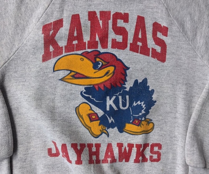 Vintage 90s University of Kansas Jayhawks Sweatshirt, Kansas Jayhawks Shirt, Gift For Her, Gift For Him