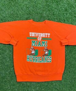 Vintage 90s University of Miami Hurricanes Crewneck Sweatshirt, Vintage Shirt, T shirt, Hoodie