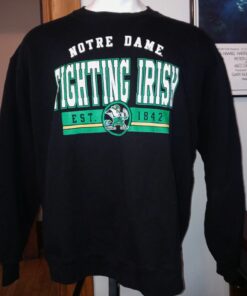 Vintage Champion Eco Black Notre Dame Fighting Irish Crewneck Sweatshirt