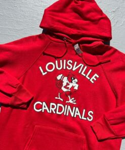 Vintage Champion Louisville Cardinals Hoodie University Football Fan Shirt Gifts for NCAA Fans