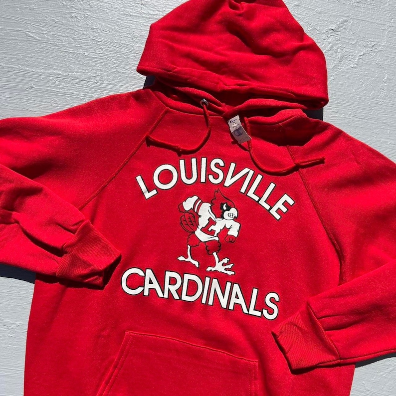 Vintage Champion Louisville Cardinals Hoodie University Football Fan Shirt Gifts for NCAA Fans