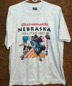 Vintage Cozad Haymakers Nebraska 1992 State Football Playoffs Tshirt