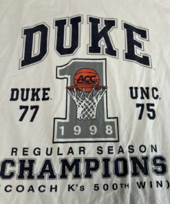 Vintage Duke Blue Devils Shirt Mens Extra Large White Short Sleeve Coach K 1998